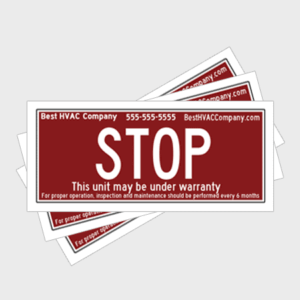Stop HVAC Stickers
