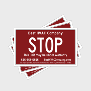 Stop HVAC Stickers