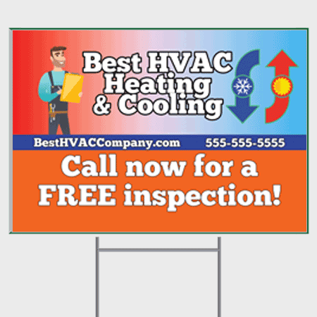 Hot and Cold HVAC Yard Sign - Inspection