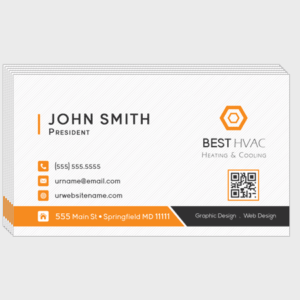 Orange HVAC Business Cards